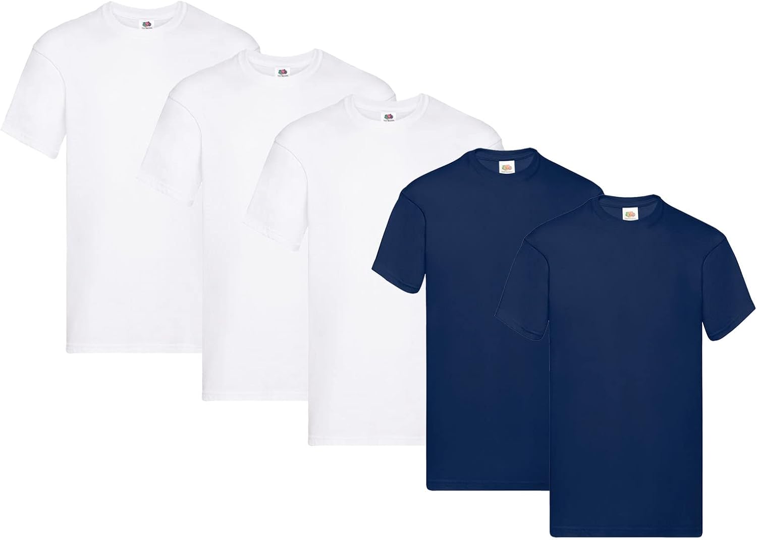 Detalle 2 de Fruit of The Loom Iconic Tee, Lightweight Ringspun 5 Pack – T-Shirt Uomo Bianco (White 30) XL