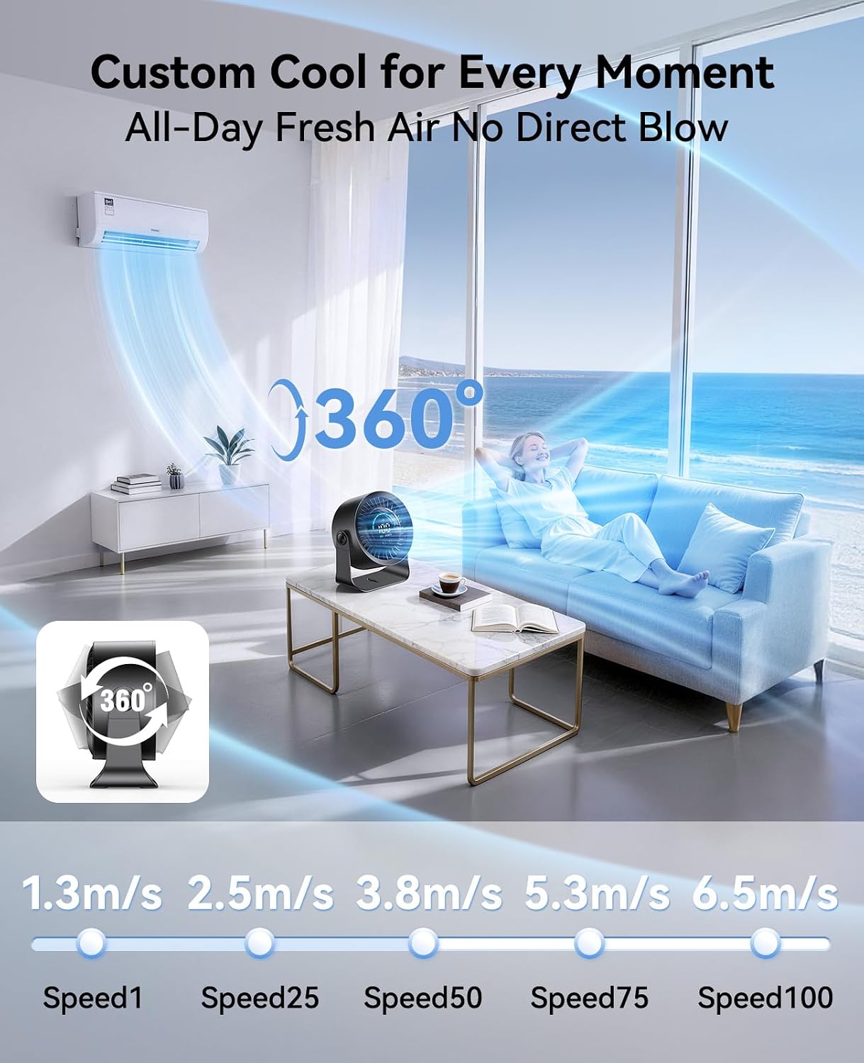 Thumbnail 3 de DIGIX Portable Desk Fan, 3000mAh Battery