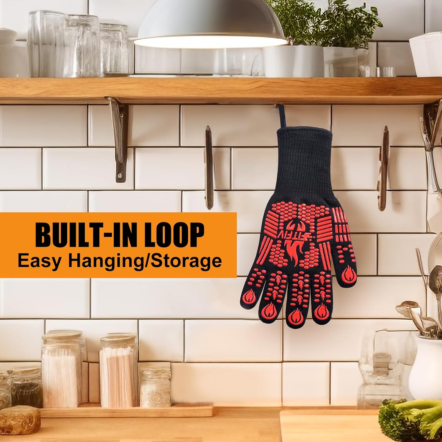 Thumbnail 6 de FITFIV BBQ Gloves: 1472°F Heat Resistant Oven Mitts with Silicone Grip