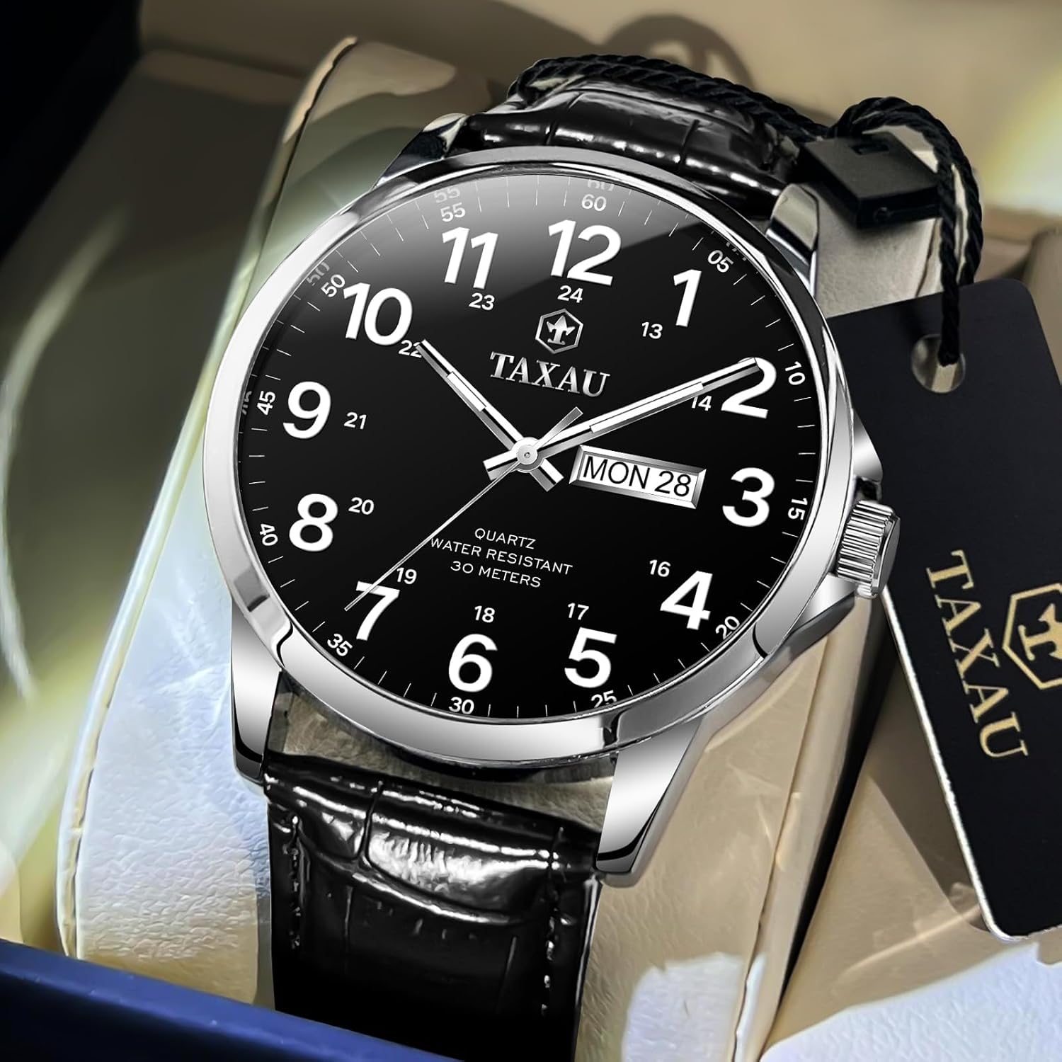 Detalle 2 de Taxau Herrenuhr Wasserdicht 3 ATM – klassisch, elegant und zuverlässig