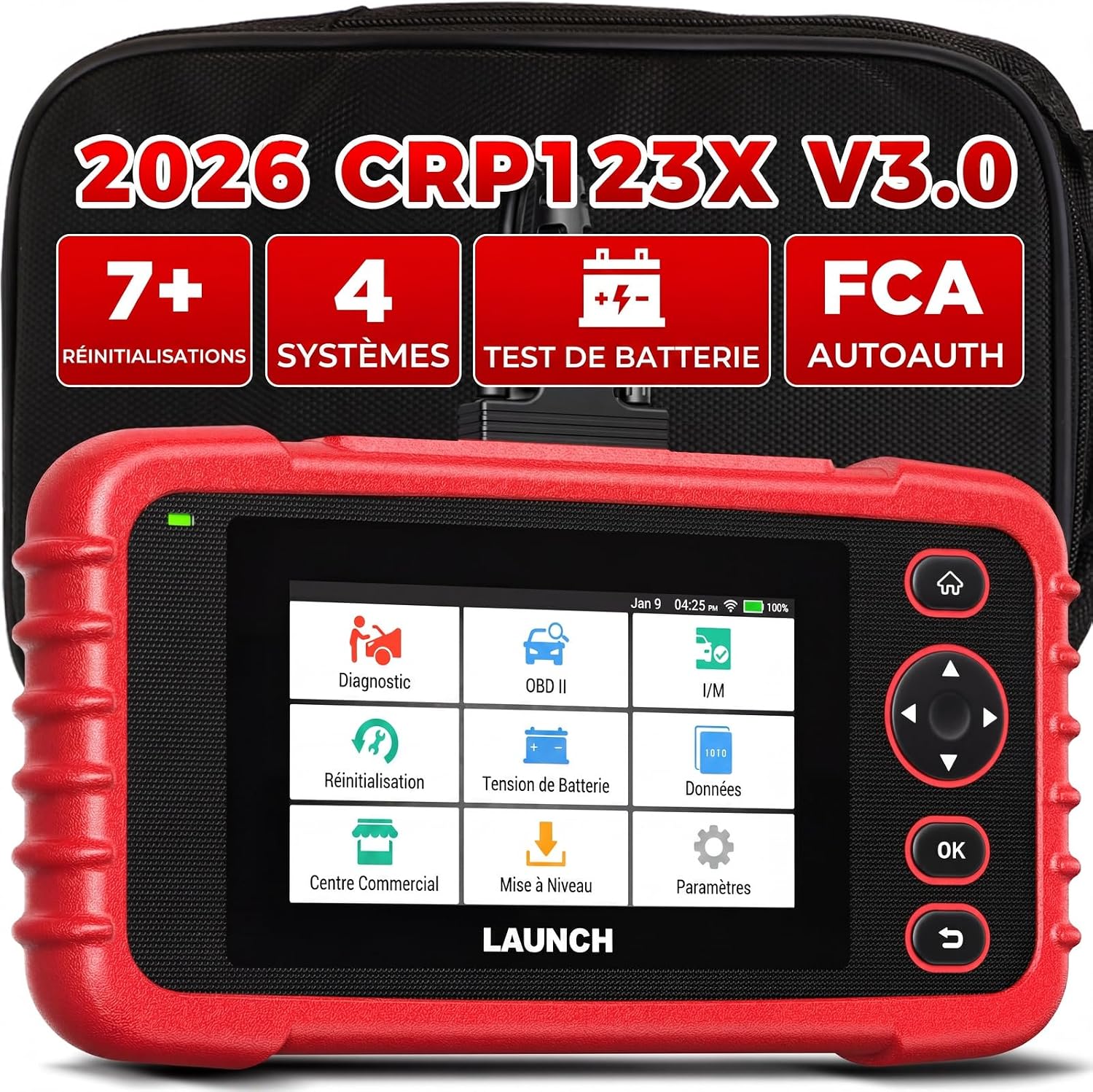 Detalle de LAUNCH CRP123X V3.0 64G – Appareil de diagnostic OBD2 multi-système pour toutes marques