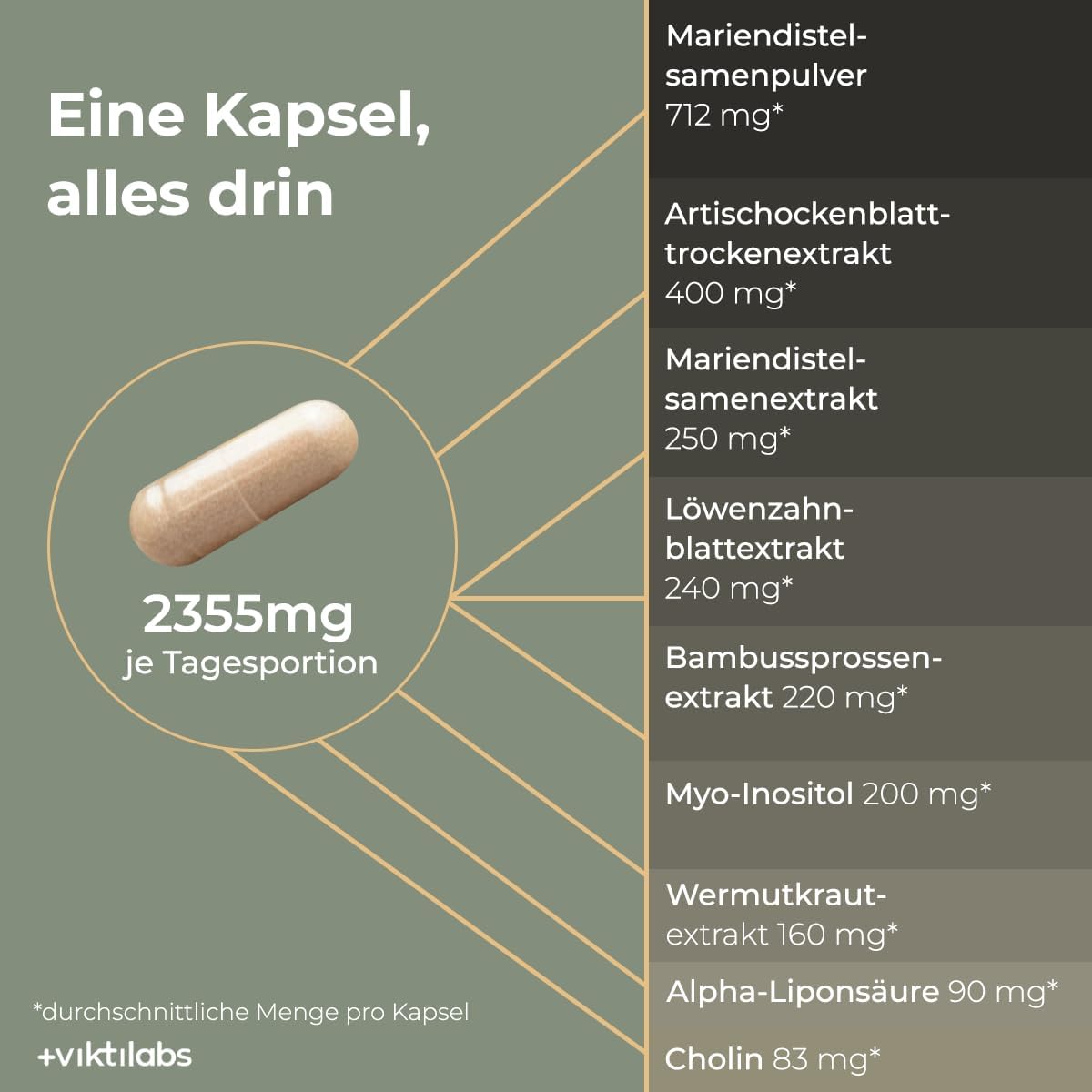 Thumbnail 2 de Viktilabs Leber Komplex Daily 83 mg Cholin 💊