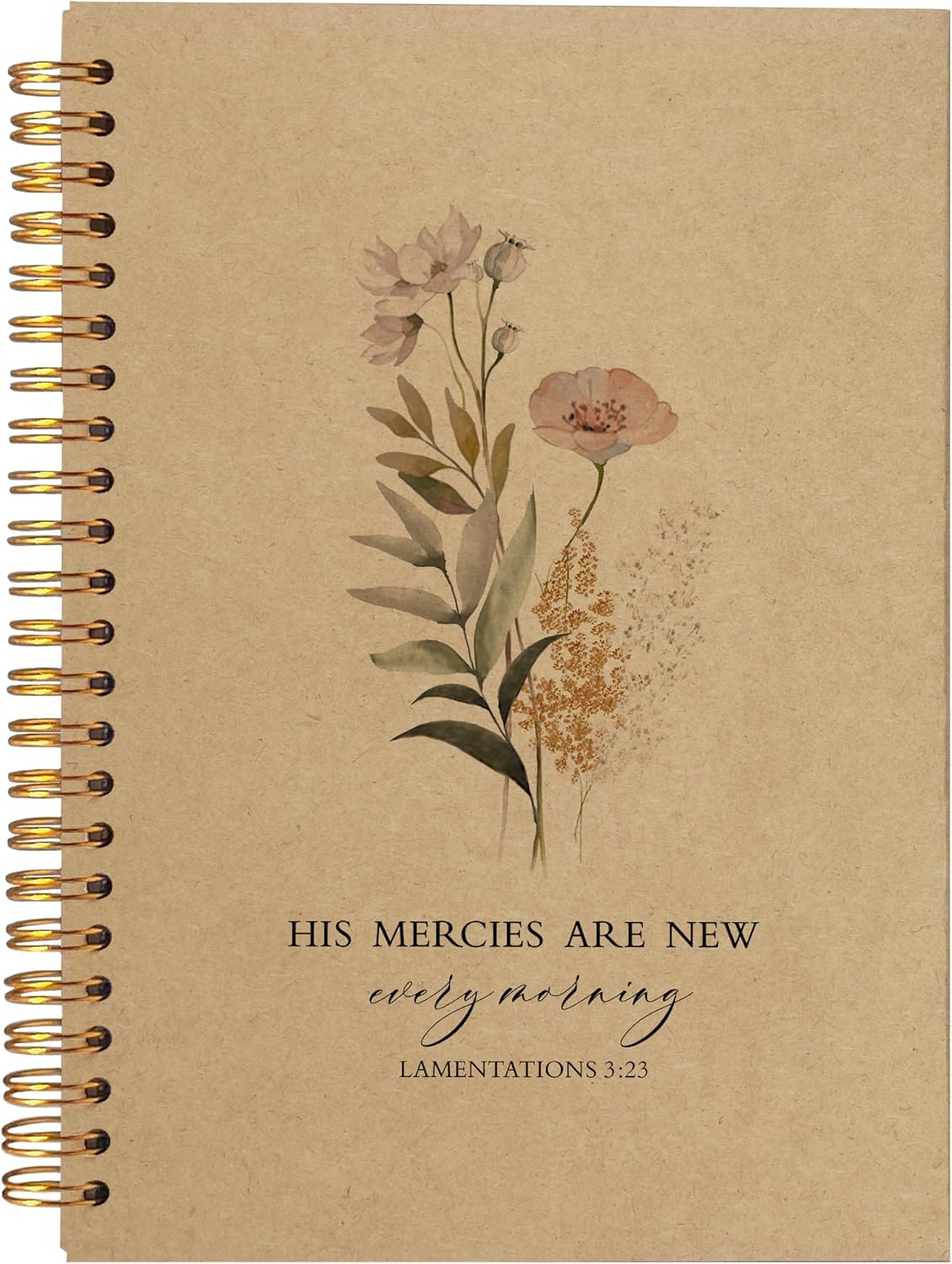 Detalle de BearCake Floral Christian Notebook Journal, Hardcover Spiral, 80 Pages