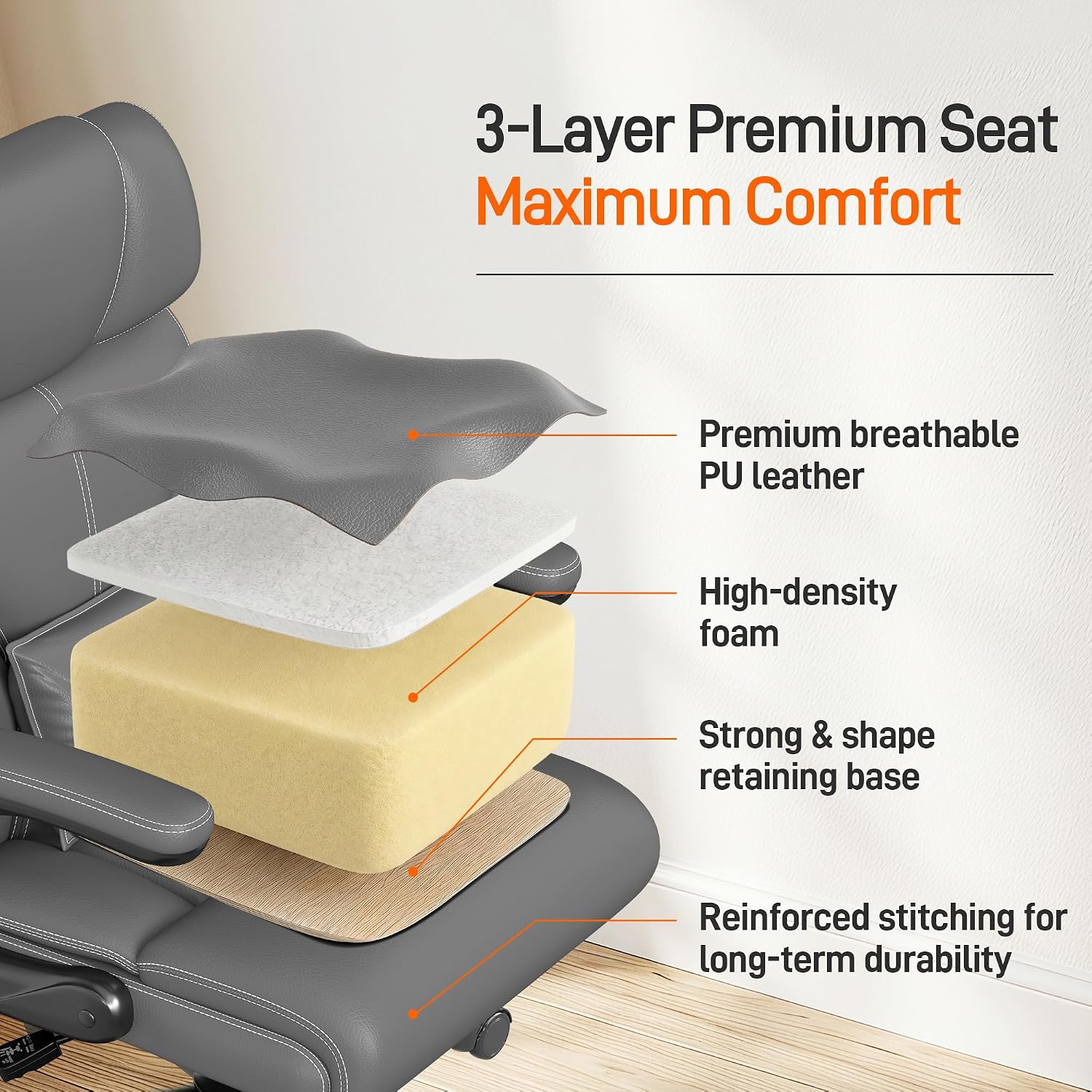 Thumbnail 6 de Office Chair with 300-Pound Capacity