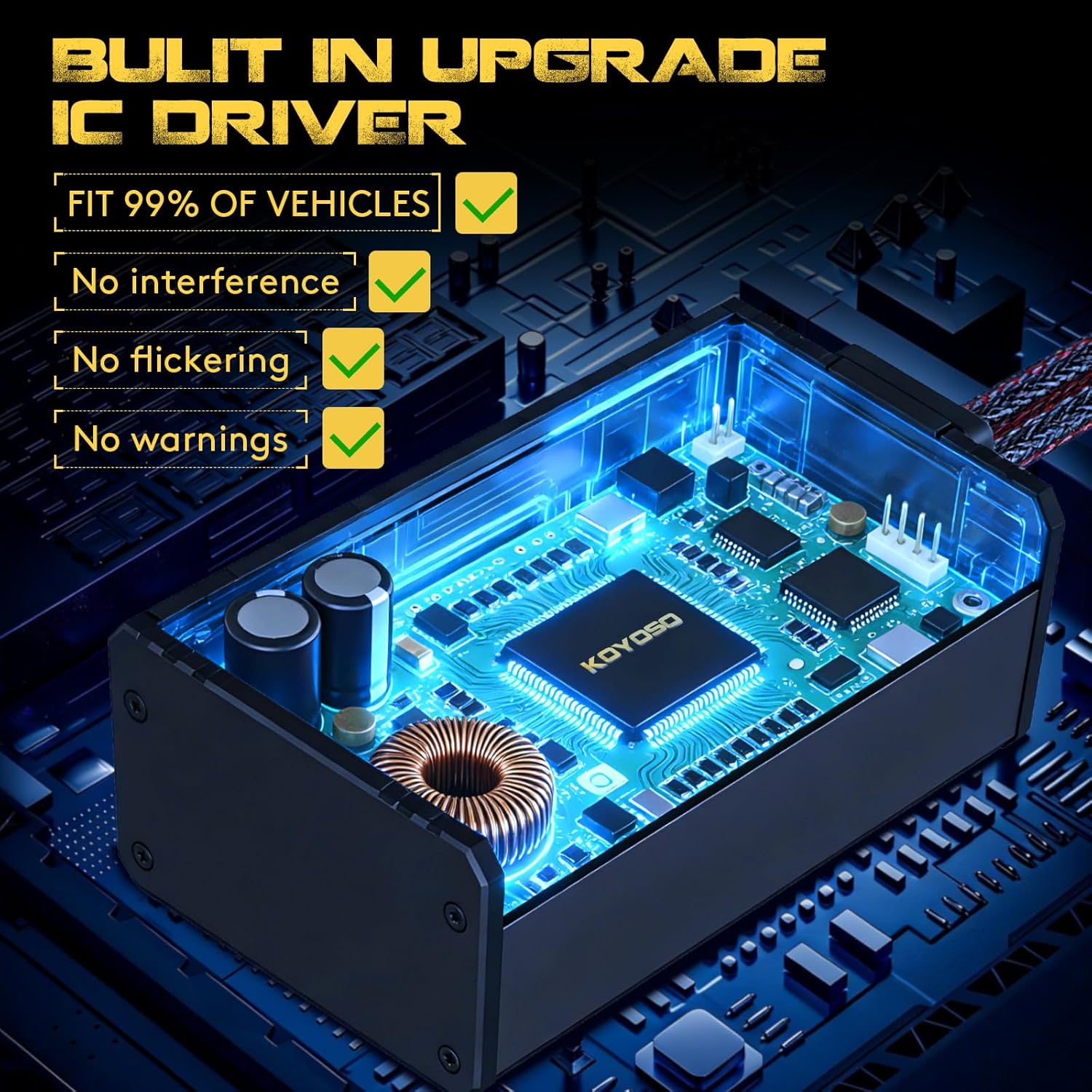 Thumbnail 4 de KOYOSO H7 Ampoule LED 180W 40000 LM – Kit de mise à niveau Plug&Play pour halogène voiture