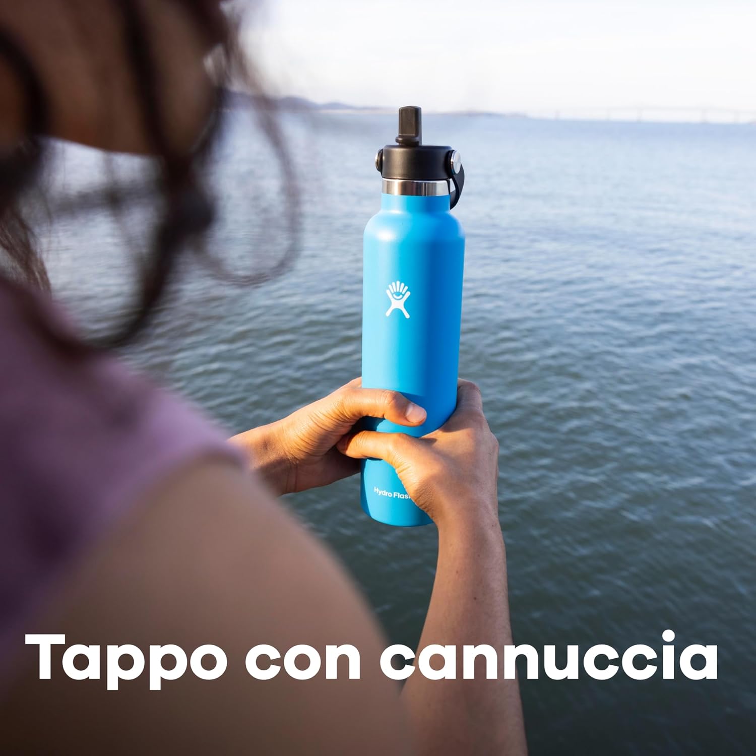 Detalle 2 de Hydro Flask Standard Flex Straw Cap 621 ml: tècnica, ergonomia e stile per accompagnarti in movimento