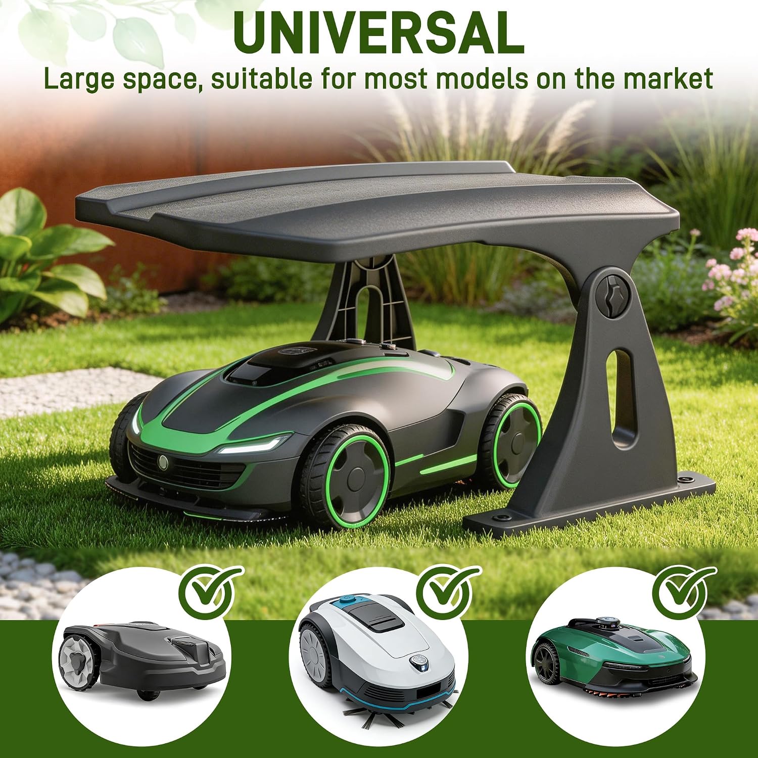 Detalle de UISEBRT Robot tosaerba garage con tetto pieghevole: protezione universale per il tuo rasaerba