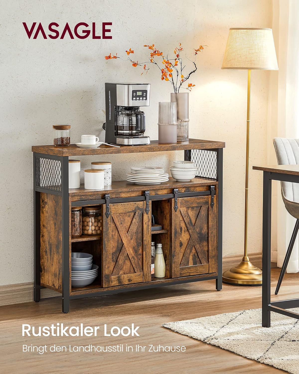 Detalle 2 de VASAGLE Sideboard 33×100×80 cm