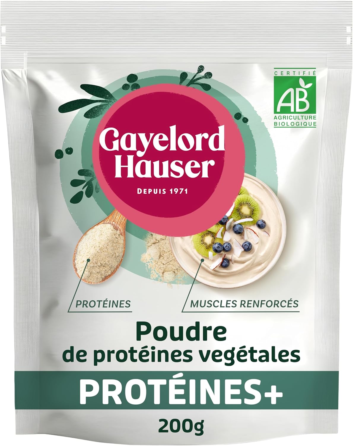 Detalle de GAYELORD HAUSER – Poudre de Protéines végétales Bio, 200 g