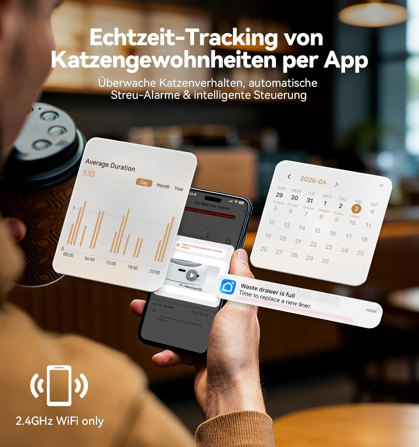 Thumbnail 4 de FEELNEEDY Katzenklo Selbstreinigend – Elektrisch, APP-gesteuert, geruchsneutralisierend