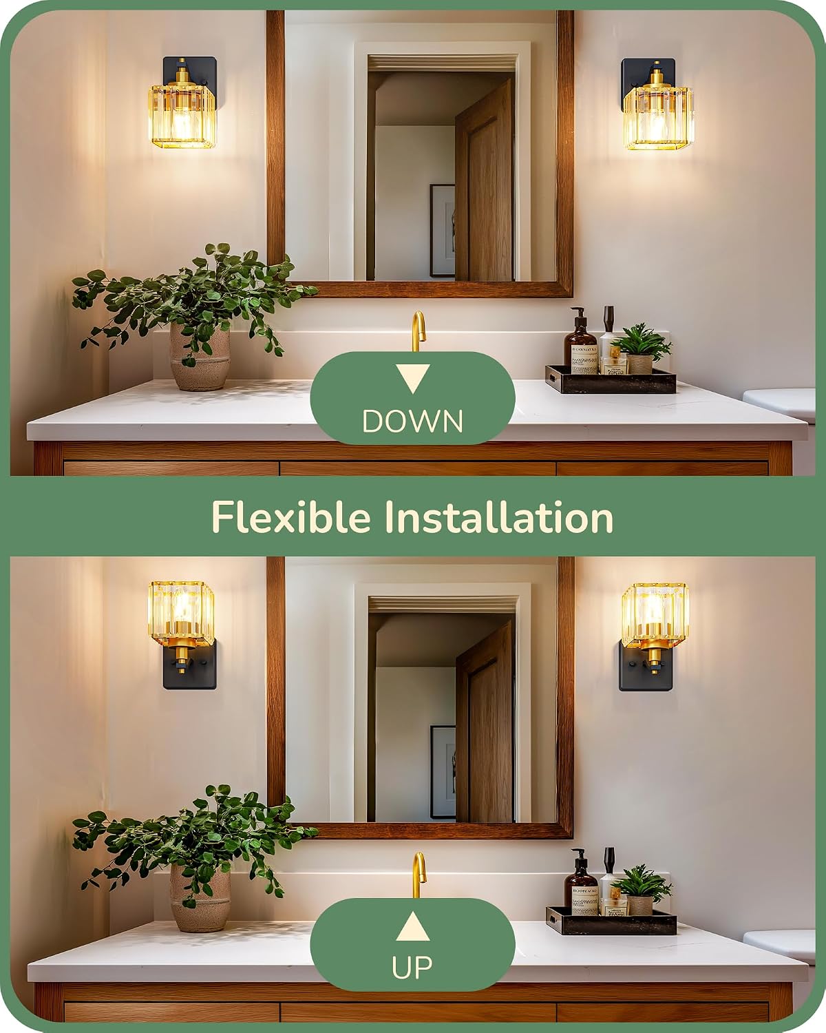 Detalle de EDISHINE Bathroom Vanity Lights, Set of Two
