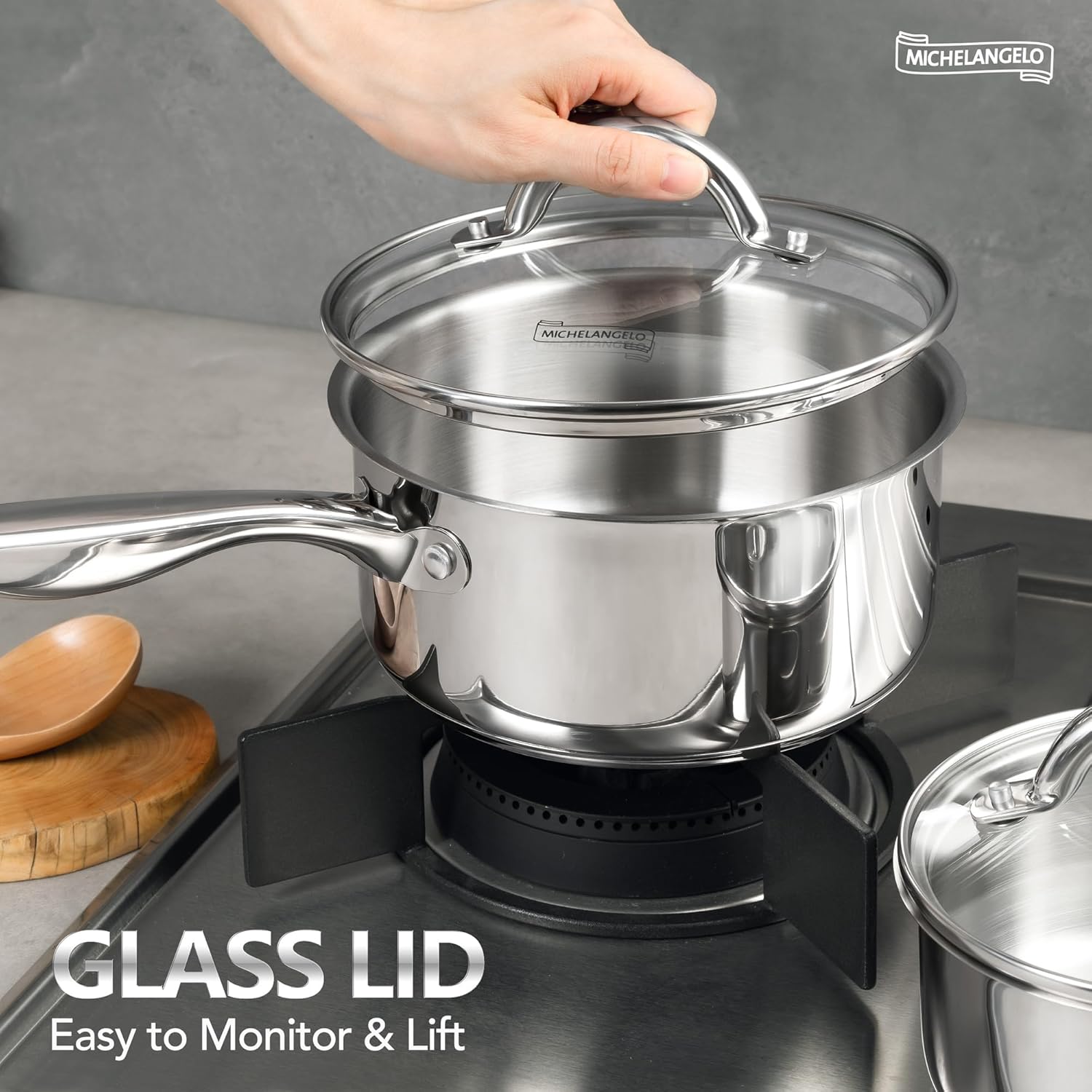 Detalle 2 de MICHELANGELO Saucepan Set 6pc