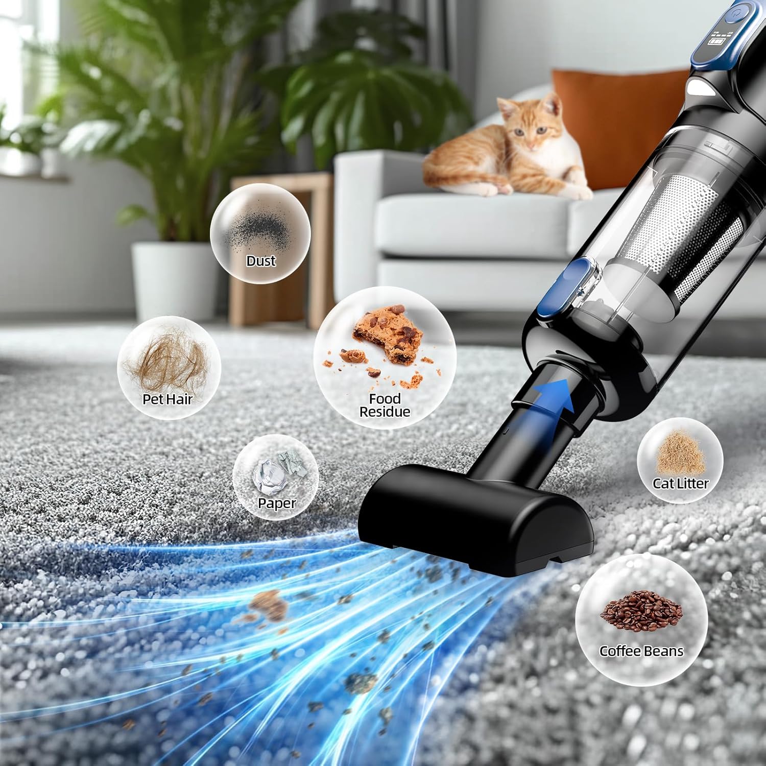 Detalle de MONOZEL Car Vacuum 18000Pa handheld vacuum