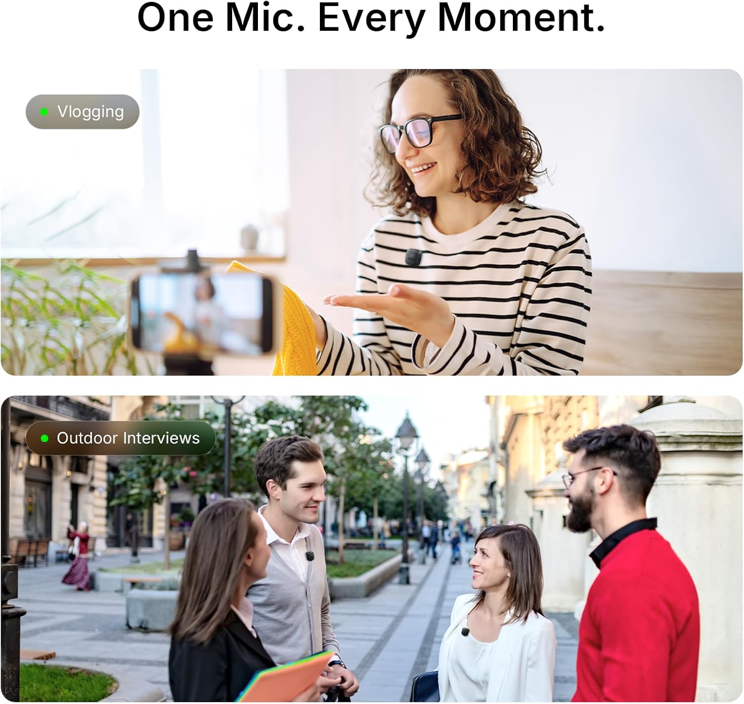 Thumbnail 1 de DESMAX Wireless Lavalier Microphone for iPhone & Android (Mini Mic)