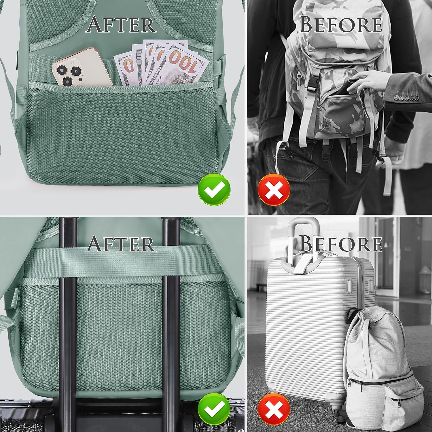 Detalle de Easyjet Cabin Bag 45x36x20 Underseat Cabin Backpack with USB Port and Anti-Theft Pocket