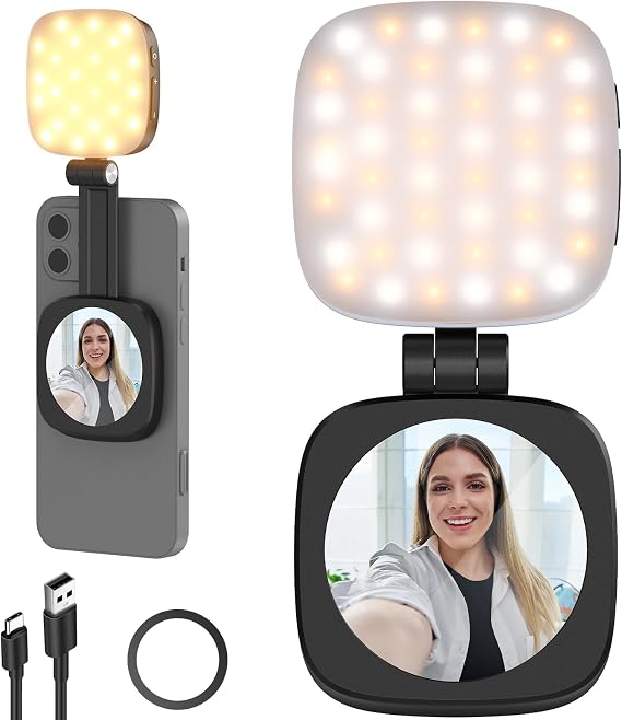 Detalle de NEEWER Luz Selfie Magnética con MagSafe para iPhone