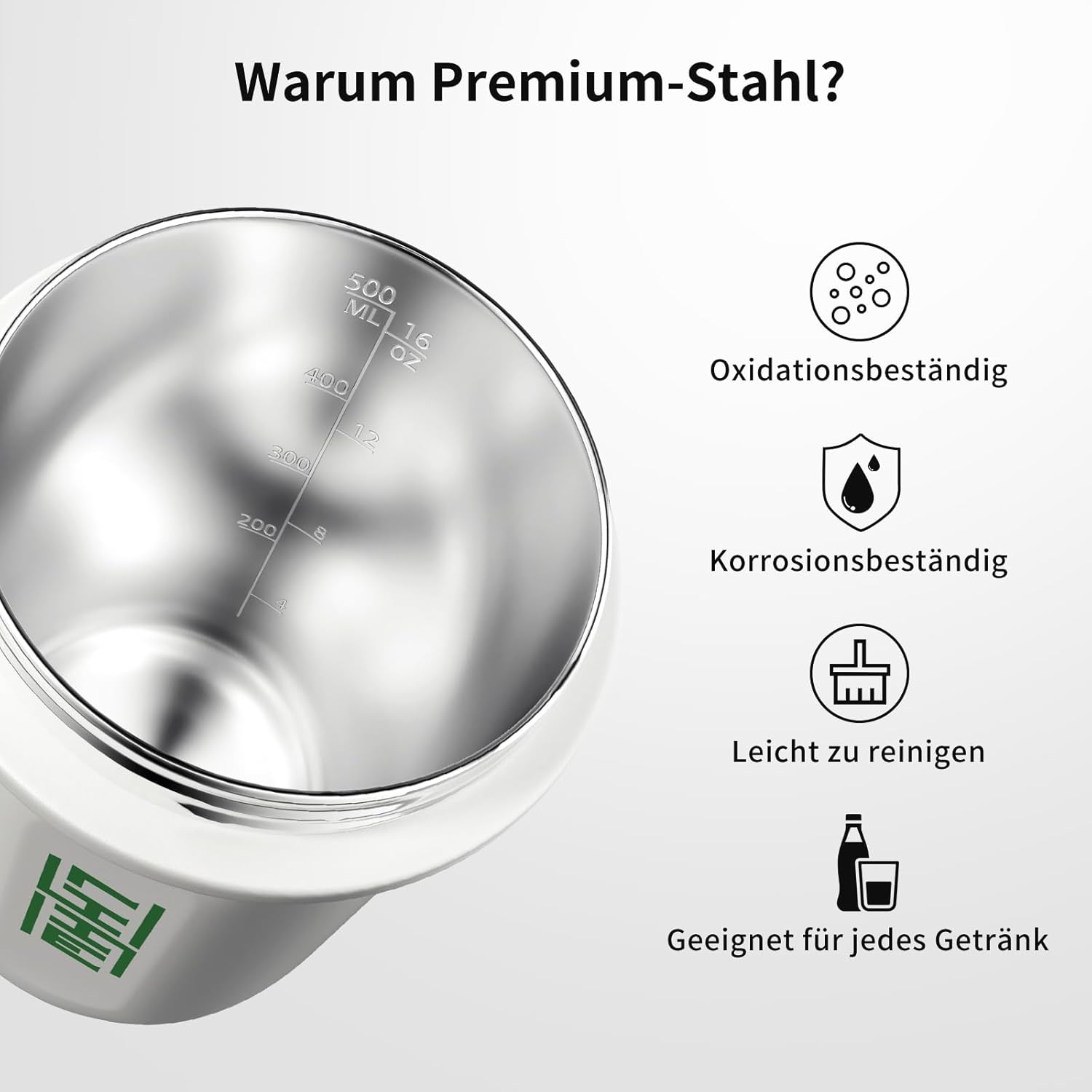 Thumbnail 3 de LHHW shaker à protéines en acier inoxydable 500 ml (sans boule) avec anti-fuite