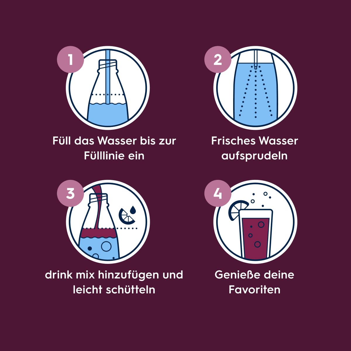 Detalle de Sodastream drink mix Himbeere ohne Zucker – 4er Pack (4 × 440 ml) mit Vitaminen & Mineralstoffen