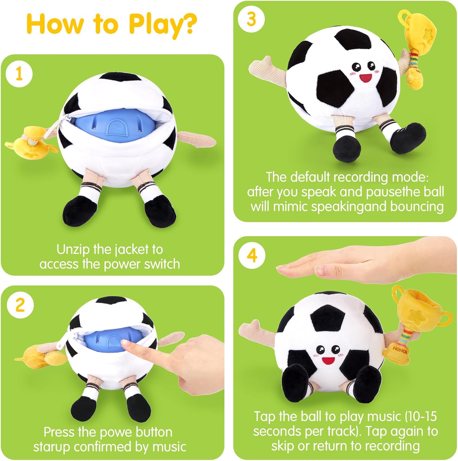 Thumbnail 4 de Hahaland Giochi Neonato Peluche Calcio 3 mesi