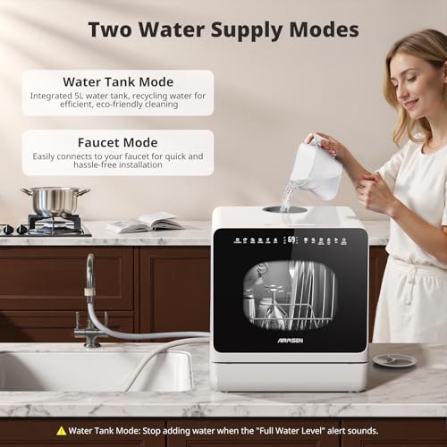 Thumbnail 2 de AIRMSEN NEW Upgraded Table Top Dishwasher (TDQR09) – 8+3 Wash Programs, 5L Tank