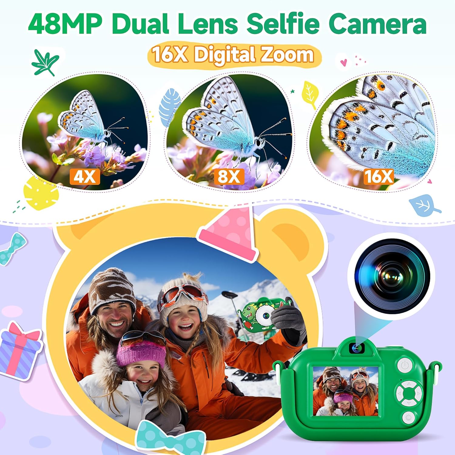 Detalle de Kids Camera 48MP Dual Lens 32GB Kids Camera