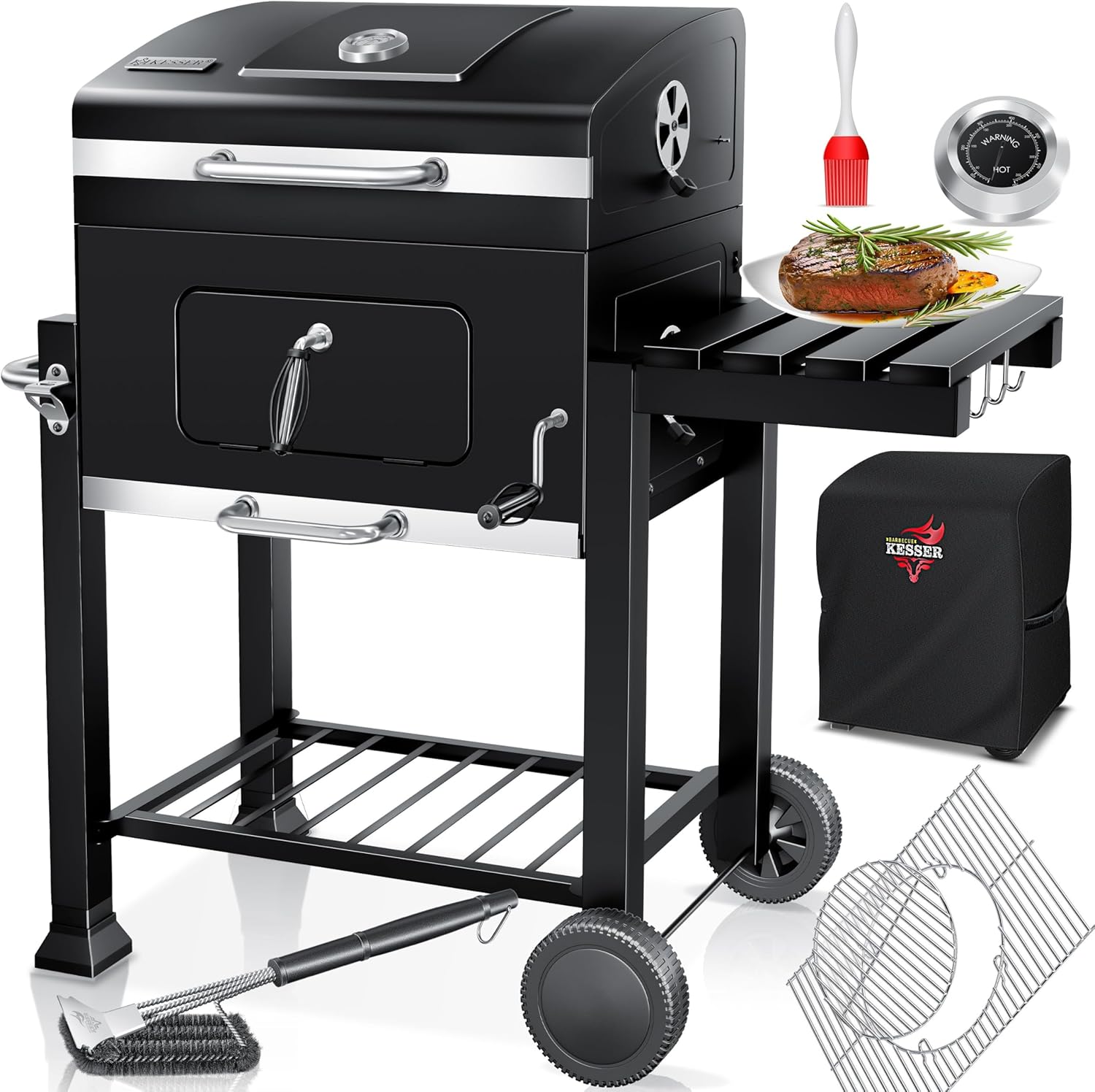Detalle de KESSER® Grillwagen BBQ Smoker XL
