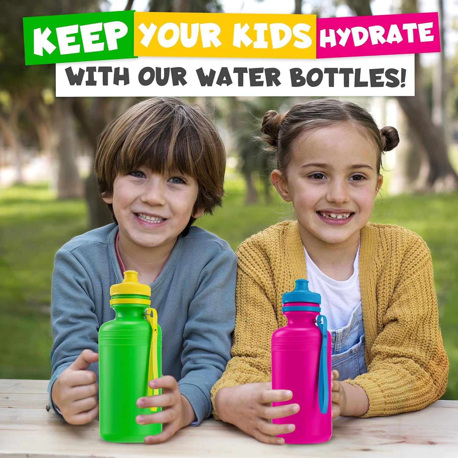 Detalle de Kids water bottles 12 pack 18 oz
