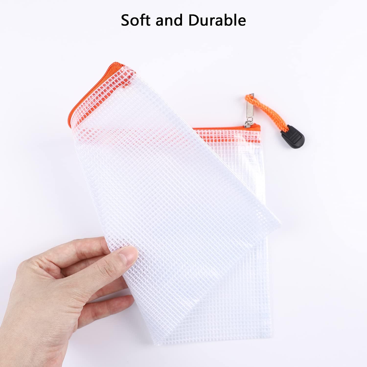 Detalle de 24Pcs A6 Plastic Wallet Clear Pencil Case Mesh Document Bag in 12 Colours