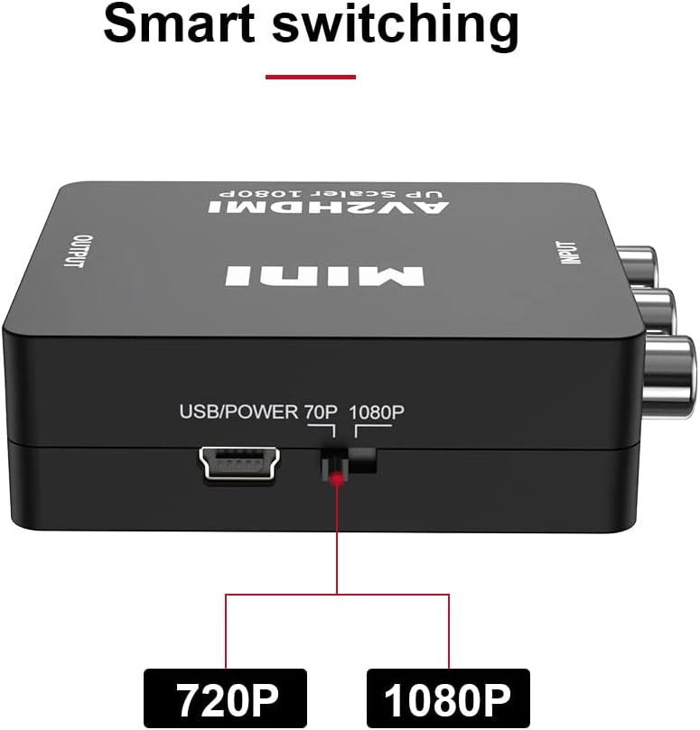 Thumbnail 4 de UPGROW RCA to HDMI Converter — 1080P Mini CVBS to HDMI Video/Audio for NTSC/PAL Devices