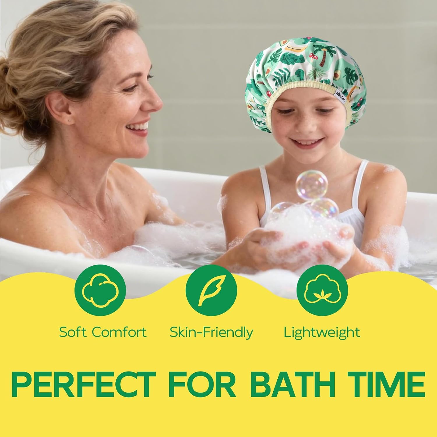 Detalle de Years calm Kids Shower Cap, Reversible Double-Layer Waterproof Bath Cap