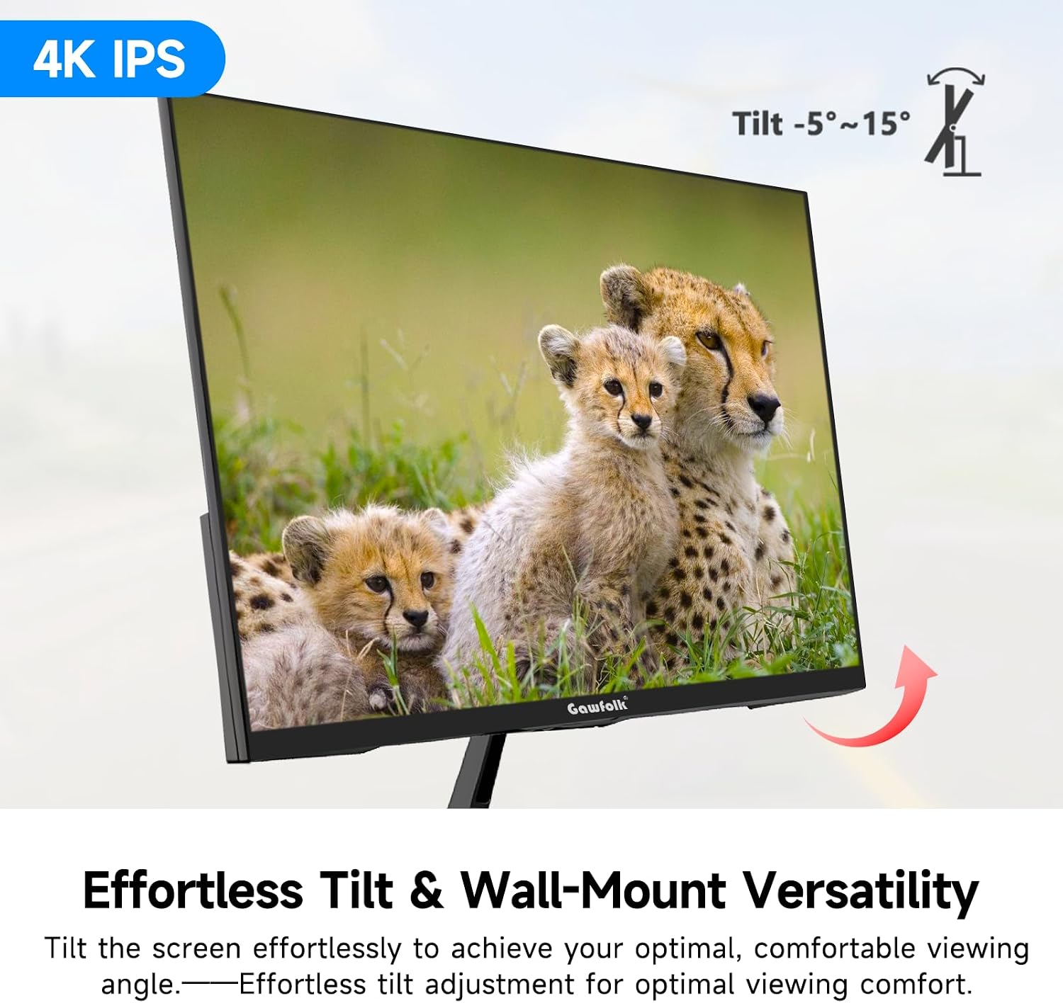Thumbnail 2 de Gawfolk 27 inch 4K Monitor (UHD 3840 x 2160) with IPS/VA Panel, 60Hz — Ideal for Home and Office