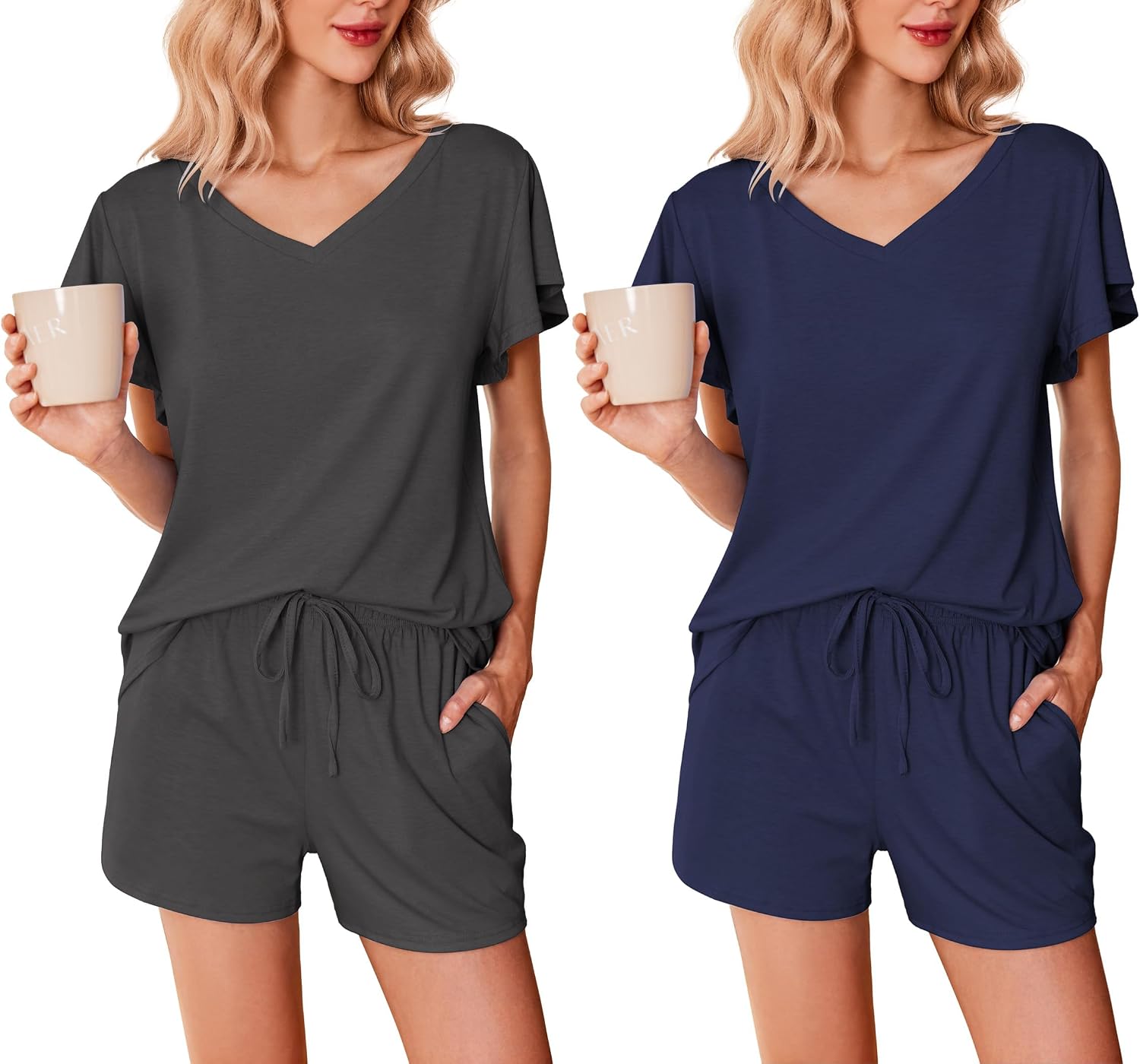 Thumbnail 6 de Ekouaer Pyjama femme lot de 2 S‑XXL léger