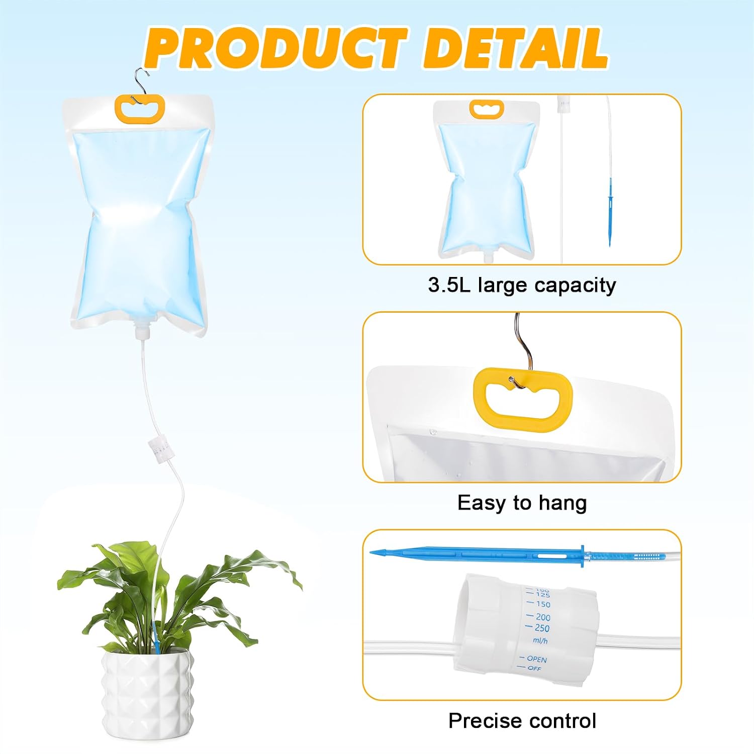 Detalle 2 de Yimomoyi YM-GD008-05-EU automatisk droppbevattning, 5 × 3,5 l