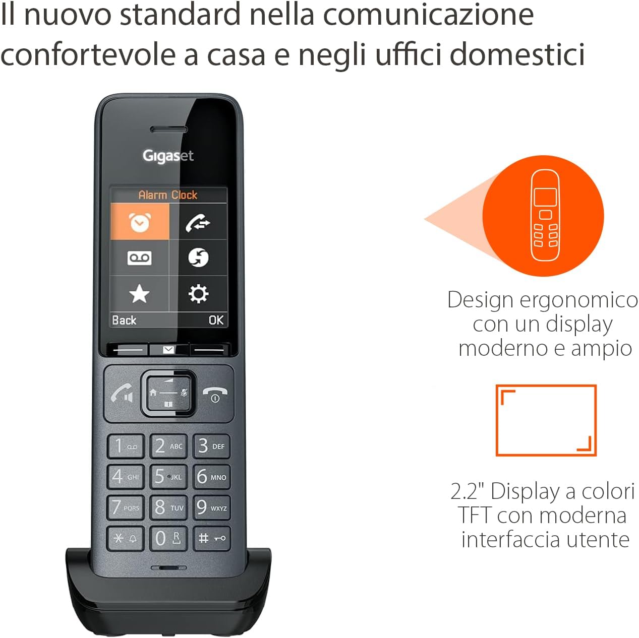 Detalle de Gigaset COMFORT 520HX: Telefono Portatile Aggiuntivo con Vivavoce in Nero Titanio