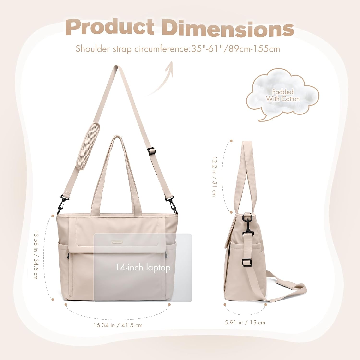 Thumbnail 4 de GOLF QUALITY 14L Puffer Diaper Bag Tote with Crossbody Carry