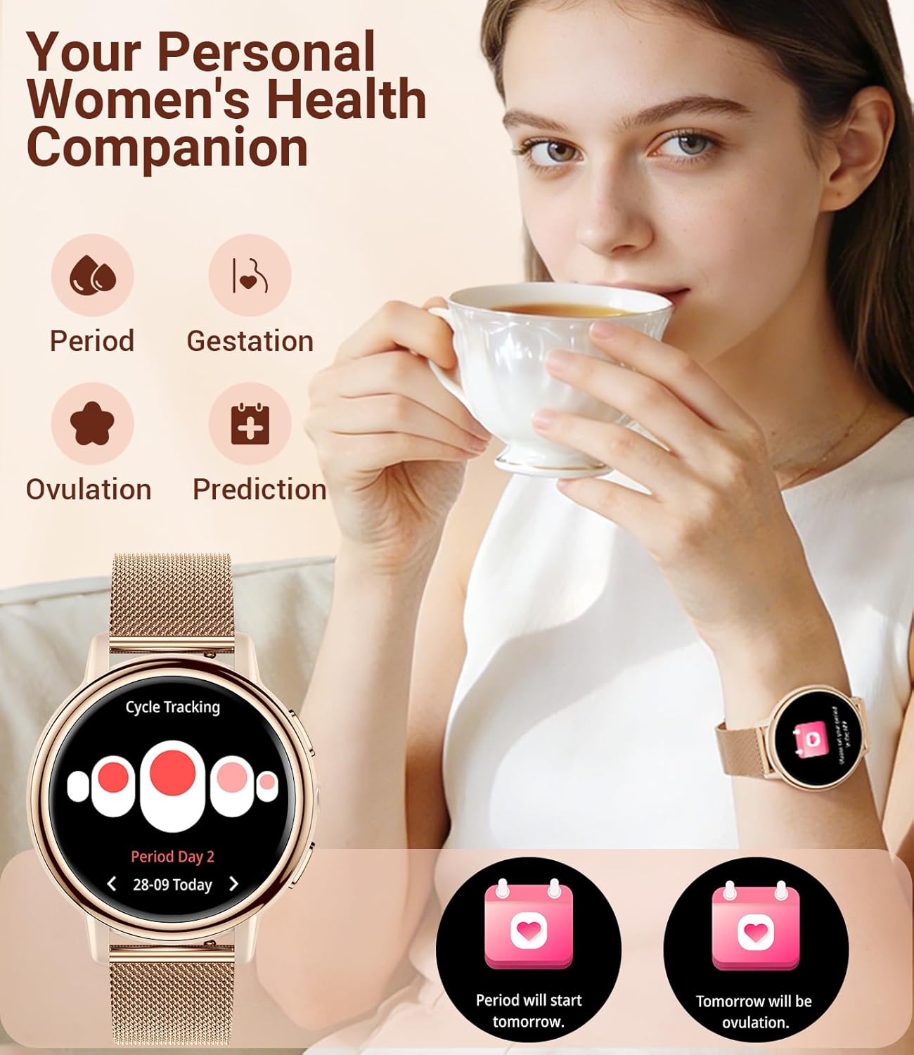 Thumbnail 3 de SUNKTA Smartwatch for Women 1.26-inch