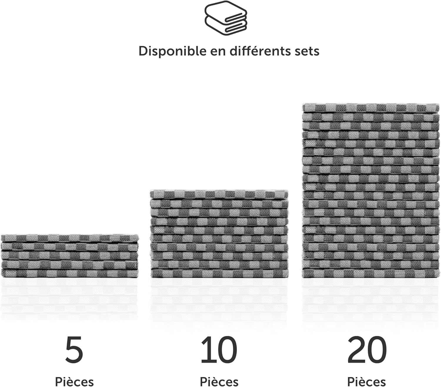 Thumbnail 4 de Blumtal torchon Cuisine – Lot de 20, 50 x 70 cm, noir, certifiés Oeko-Tex