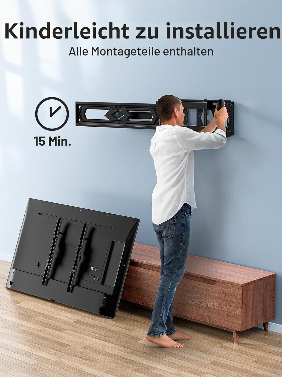 Detalle 2 de PERLESMITH TV Wandhalterung 26–60" für Fernseher bis 40 kg