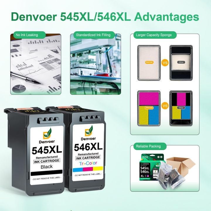 Thumbnail 5 de Denvoer PG-545XL/CL-546XL Cartuchos Remanufacturados para Canon 🖨