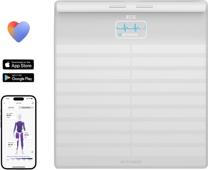 Thumbnail 1 de Withings Body Scan Weiß – Körperanalysewaage mit segmentaler Messung