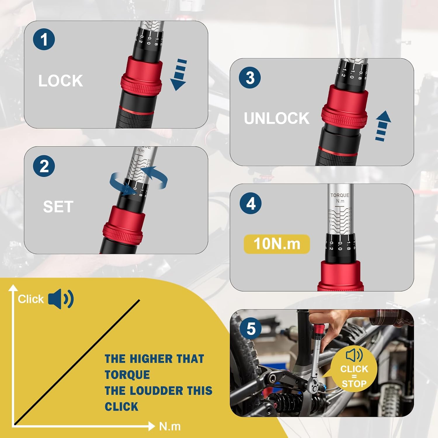 Thumbnail 2 de VANPO 32-Piece Bike Torque Wrench Set (1–25 Nm) with 1/4" Click Wrench & Bit Kit