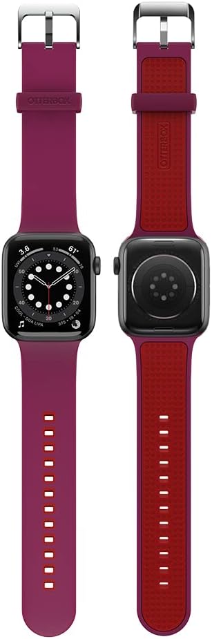 Detalle 2 de OtterBox Bracelet de montre intelligent 42 mm Noir en silicone – Compatible Apple Watch Series 6, Galaxy Watch 4 et Versa 3