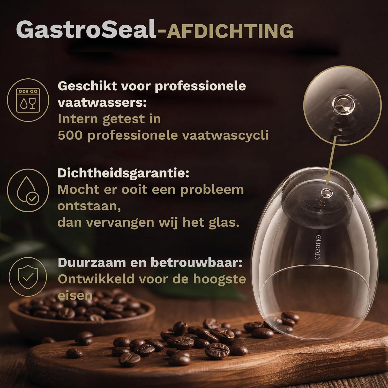 Detalle de Creano 20,90 dubbelwandige drinkglazen 250 ml, set van 2 met GastroSeal