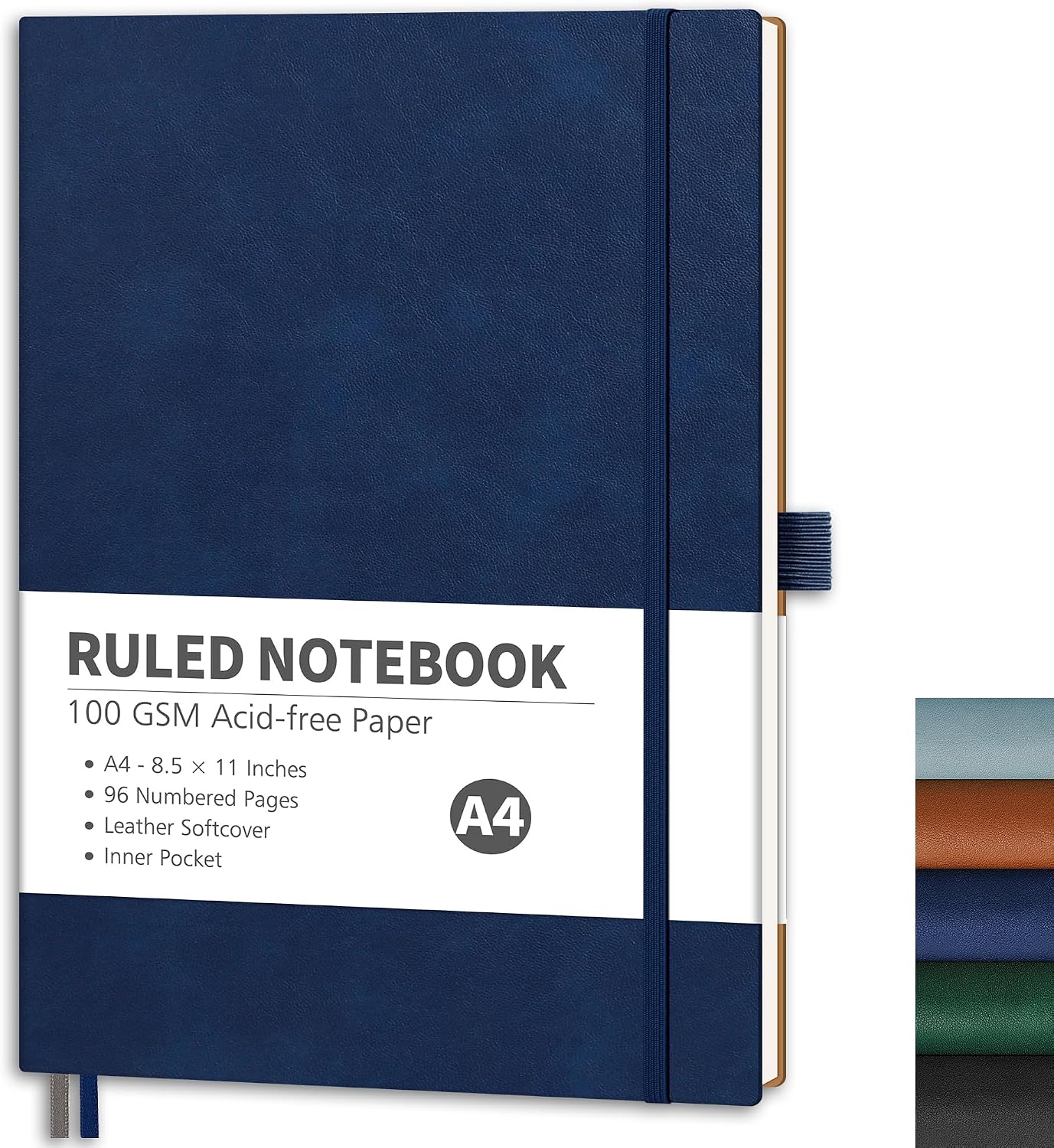 Thumbnail 6 de RETTACY Notizbuch A5 Dotted – 192 Seiten, 100 g/m² Papier, Dunkelgrün, Hardcover Bullet Journal