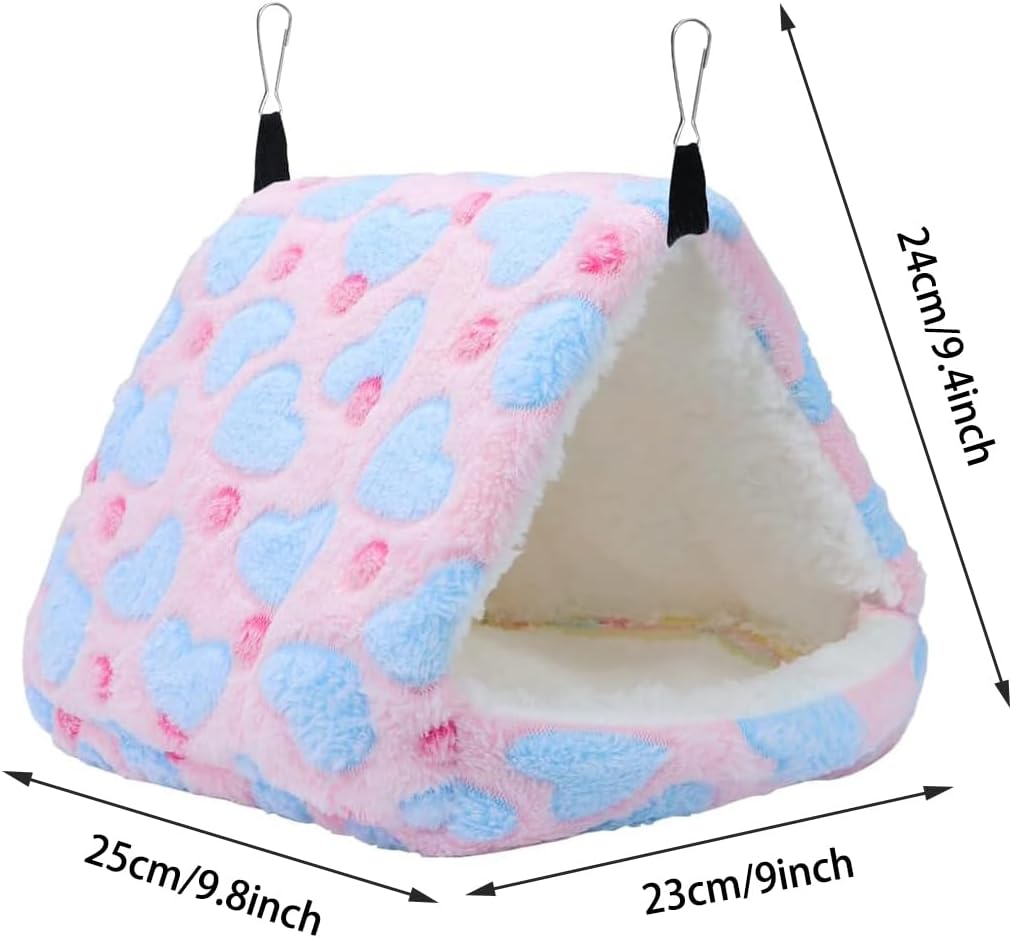 Detalle de ZYYRSS Rat Hammock Soft Ferret Hideout Bed – Warm Pink Resting Cave for Small Pets (24 × 23 × 25 cm)