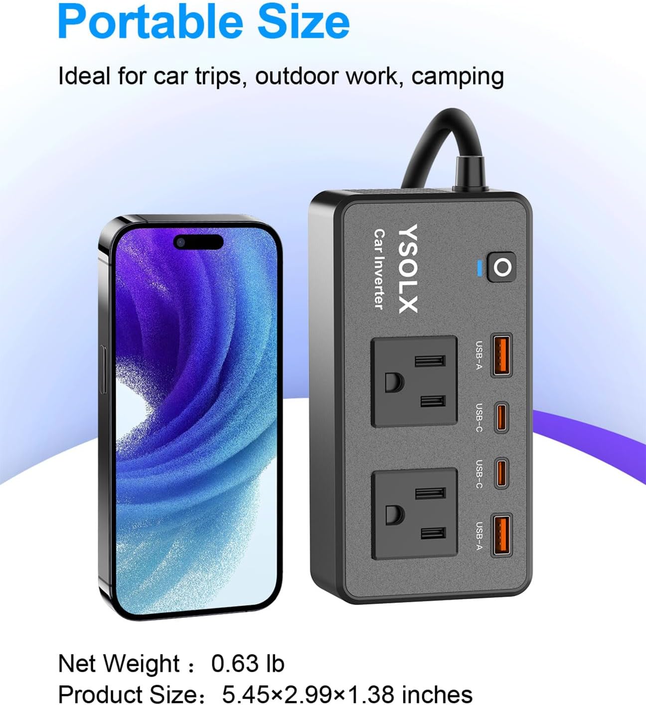 Thumbnail 4 de YSOLX 300W Car Power Inverter