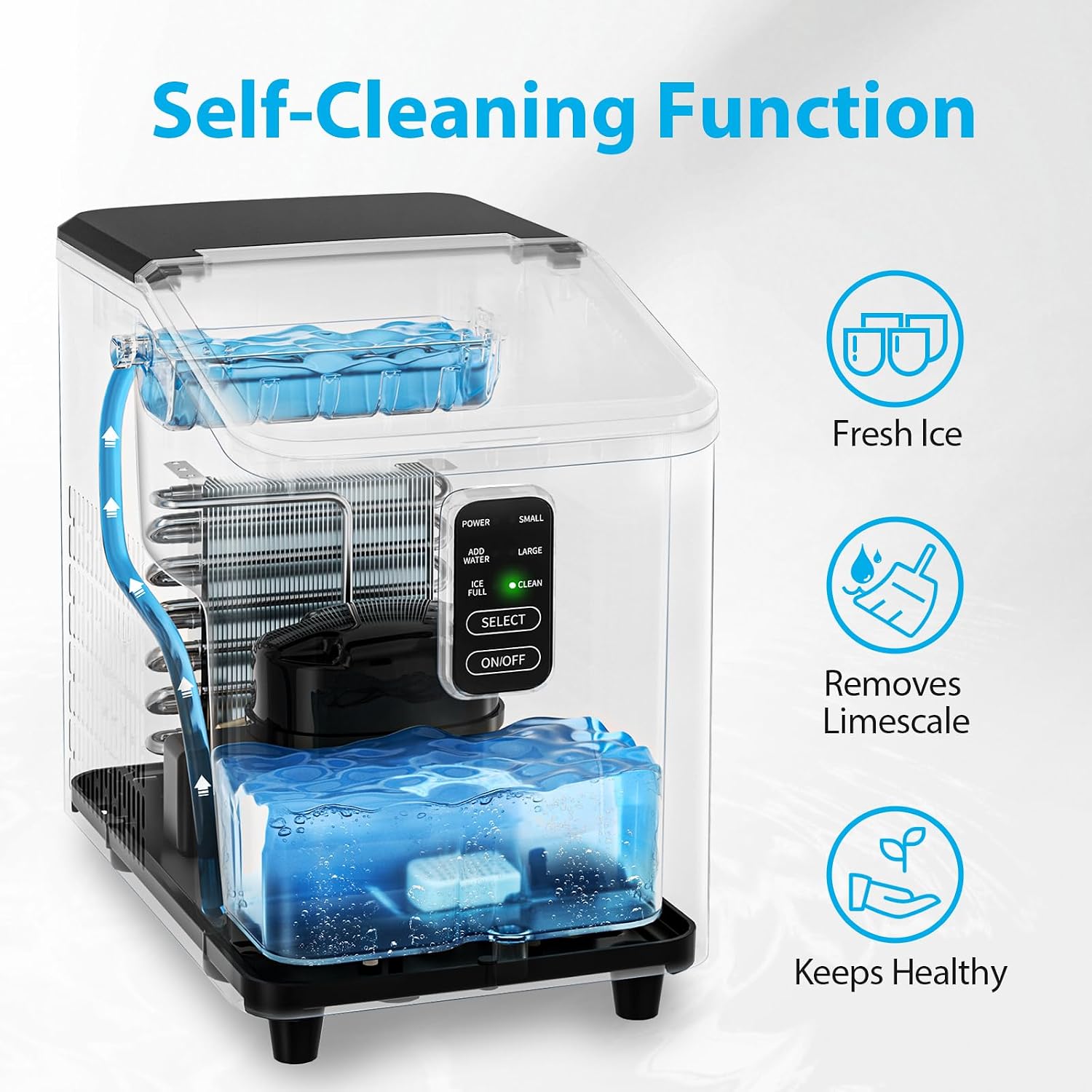 Detalle de Aeitto Countertop Ice Maker 26 lbs/24H