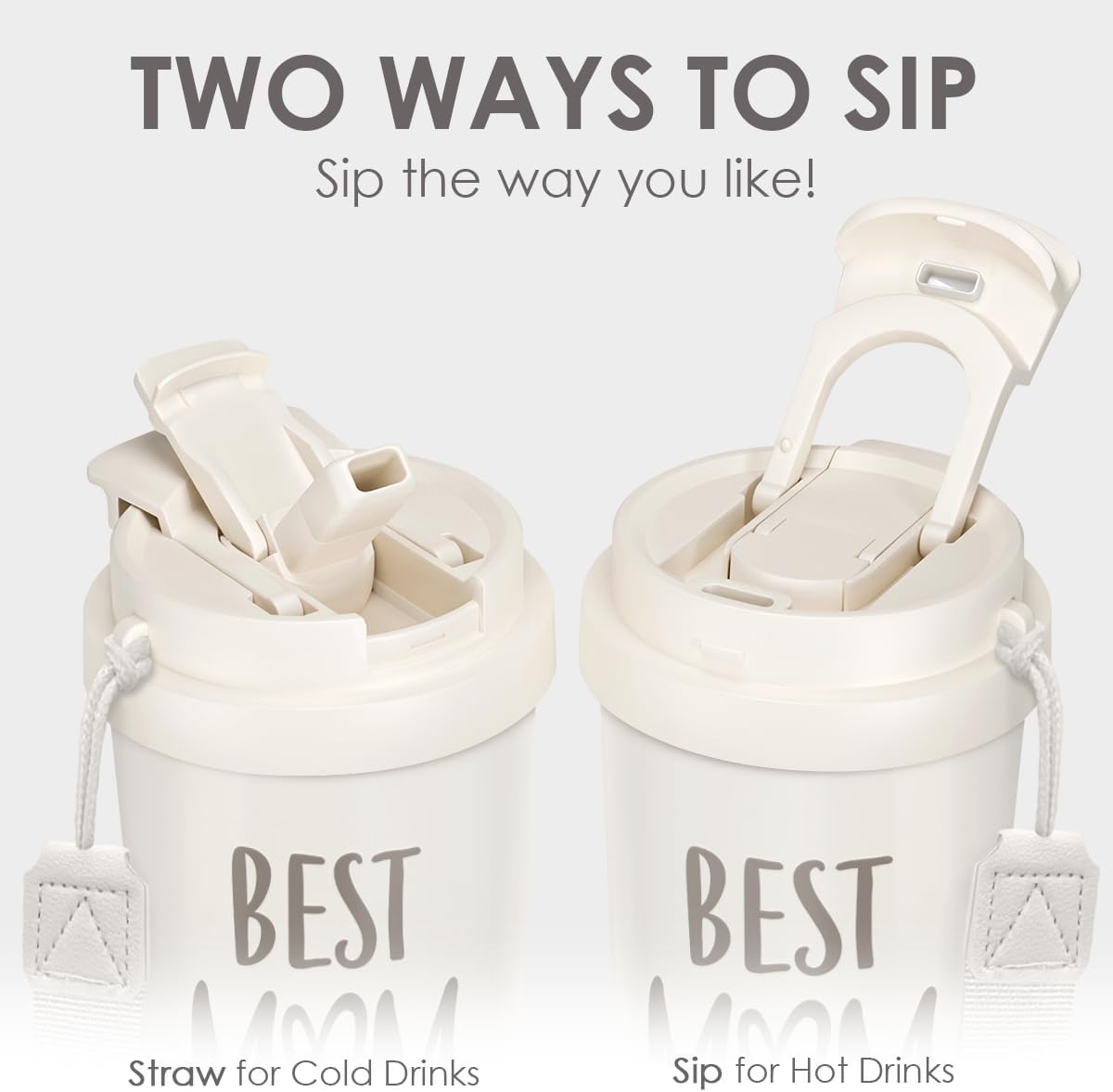 Thumbnail 2 de SANDJEST Best Mom Ever Tumbler: 18 oz Stainless Steel with 2-in-1 Lid