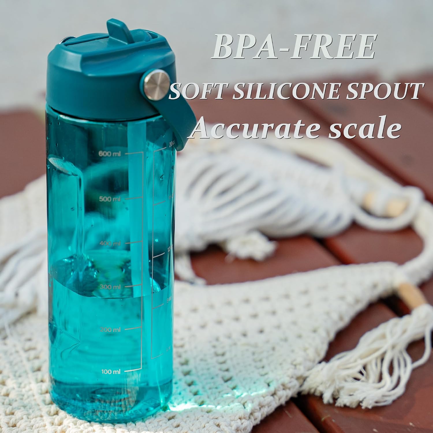 Thumbnail 3 de GOPPUS 600ml Clear Water Bottle with Straw