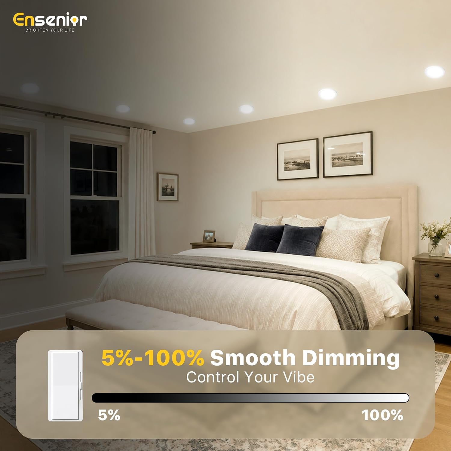 Detalle 2 de Ensenior 12-Pack 6 Inch Dimmable LED Ceiling Light ⚡